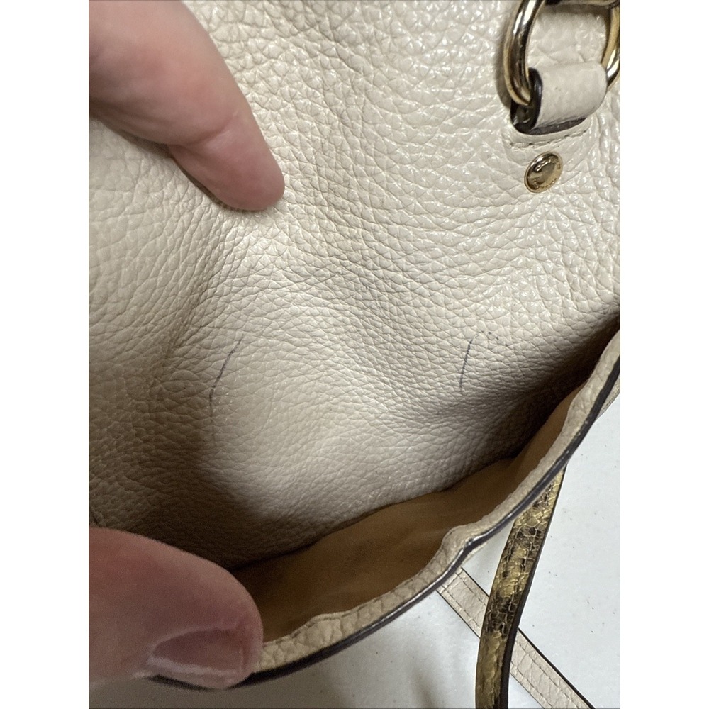 Coach Pebble Leather Emma Satchel w/ Signature Canvas and Snake Embossed Leather - Picture 12 of 14